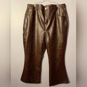 Pleather snake print jean style pant